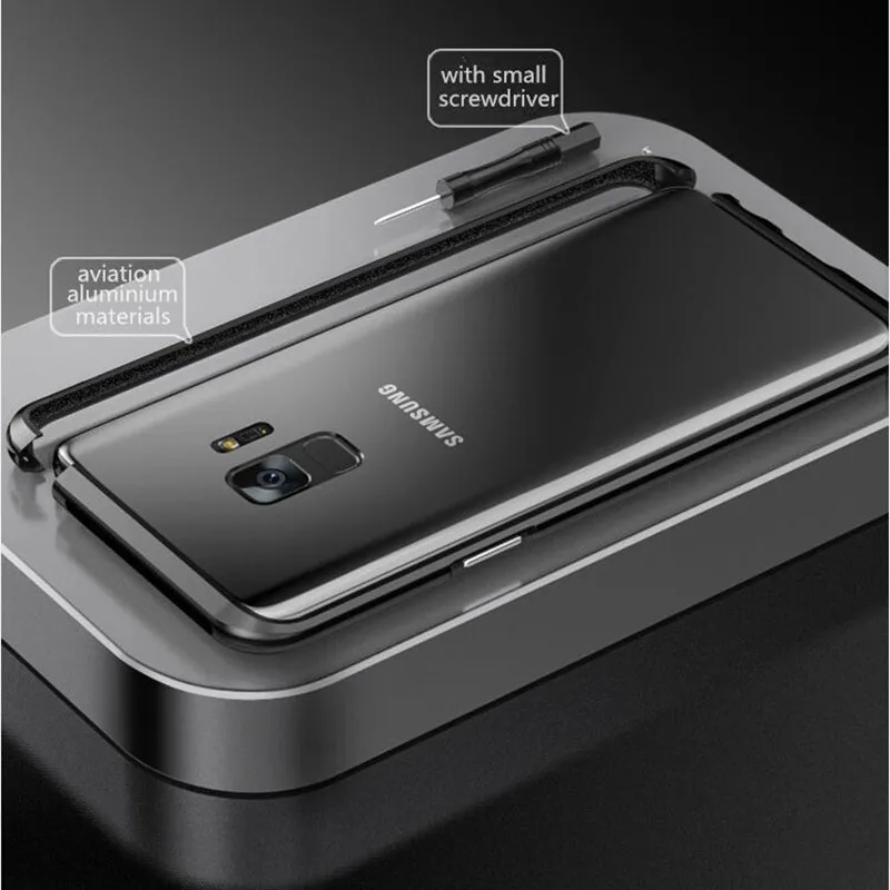 Металлический бампер для Samsung Galaxy S9 Plus противоударный чехол двухцветный