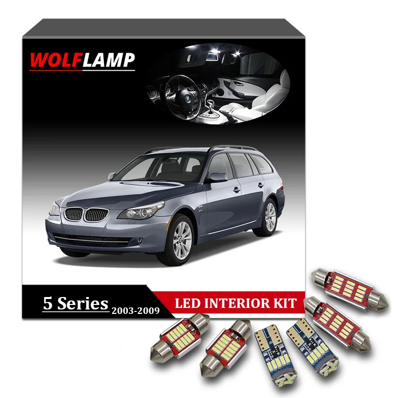 Wolflamp 16 шт. Canbus Белый светодиодный интерьерный Автомобильный свет s для 2003-2009 BMW 5