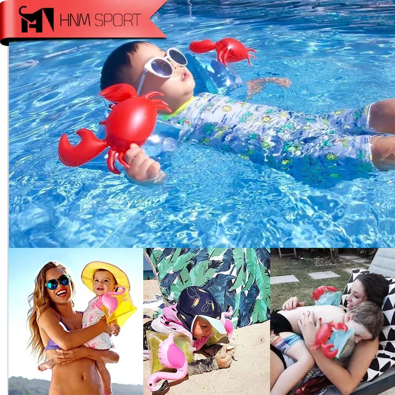 1 пара надувных нарукавников для плавания ПВХ краб фламинго|inflatable arm|inflatable arm bandsswim