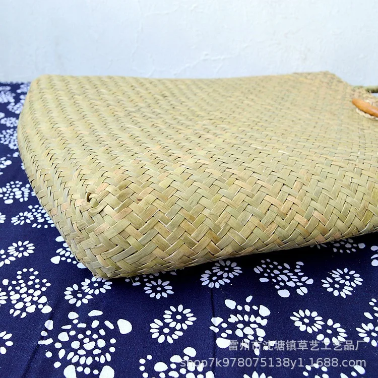 Соломенная Сумка с морскими водорослями женская летняя плетеная из ротанга