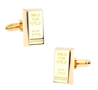 high quality pure copper personality gold cufflinks creative pure gold nugget gold brick shape gift for men jw org