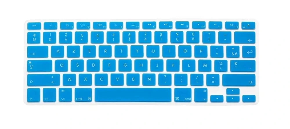 Силиконовый чехол для клавиатуры с французскими буквами для Macbook Air Pro retina 13 15 17 протектор для Mac book клавиатура франция США AZERTY - Цвет: Lake blue