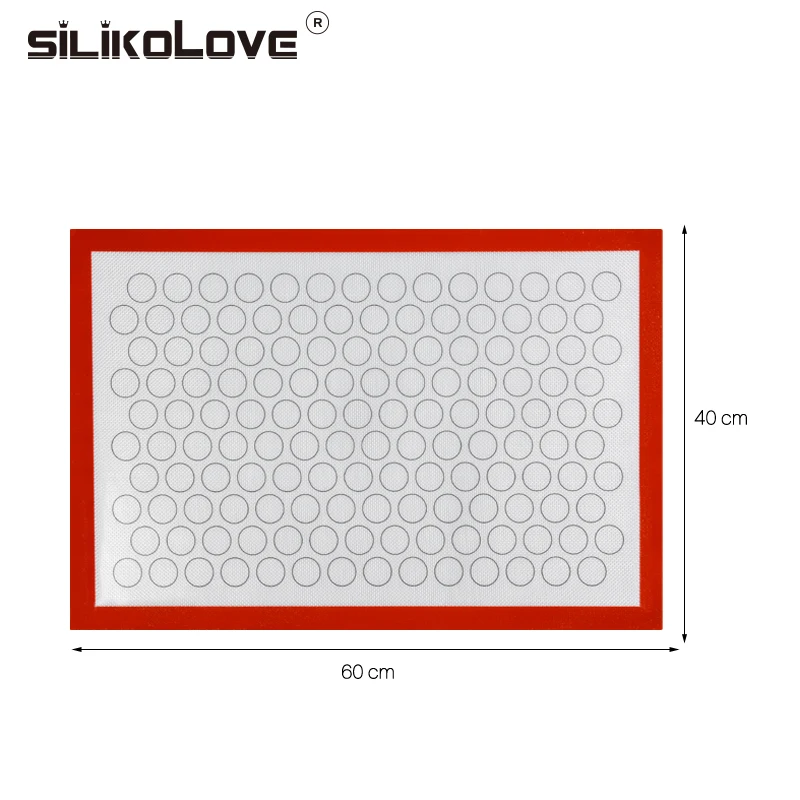 SILIKOLOVE антипригарным силиконовый коврик для выпечки Кондитерские Простынь из подкладочной ткани Стекло волокно Rolling маты для теста печенье Макарон размер 40*60*0,07 см испечь