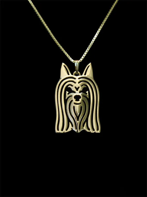 

New Unique Romantic Gold Silver Color Australian Silky Terrier Pendant Necklace Hunger Games Necklace Women Best Friend Choker