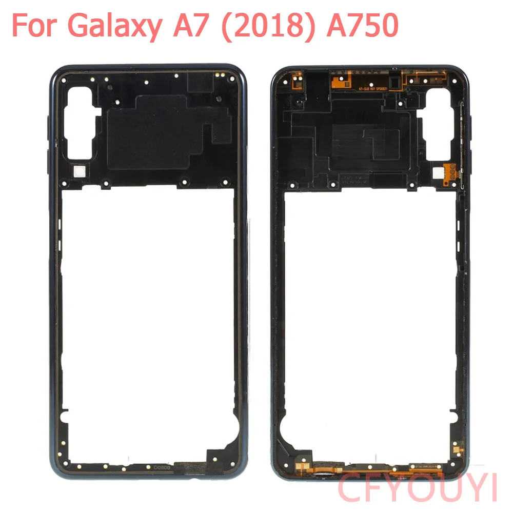 Черный OEM средняя пластина рамка Корпус Замена части для samsung Galaxy A7 A750 - Цвет: Черный