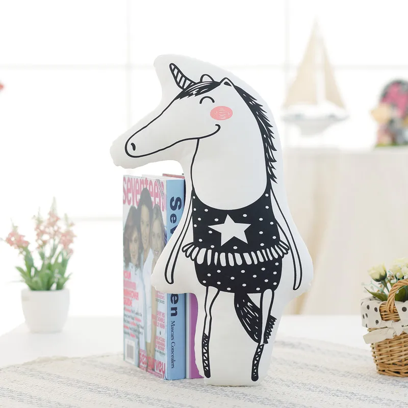 unicorn C Мультяшные животные Единорог Медведь Кролик лиса РАДУГА подушка для девочки подушка детская кровать комната Декор спокойный сон куклы скандинавские фото реквизит - Цвет: unicorn C