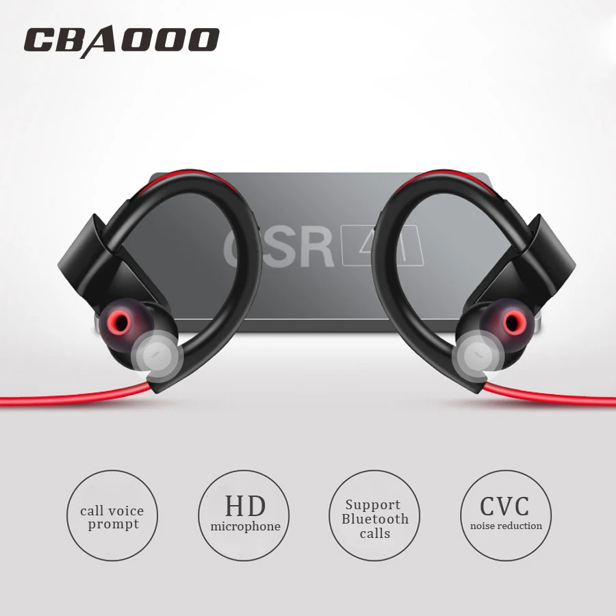 Спортивные Bluetooth наушники CBAOOO беспроводные водонепроницаемая гарнитура с