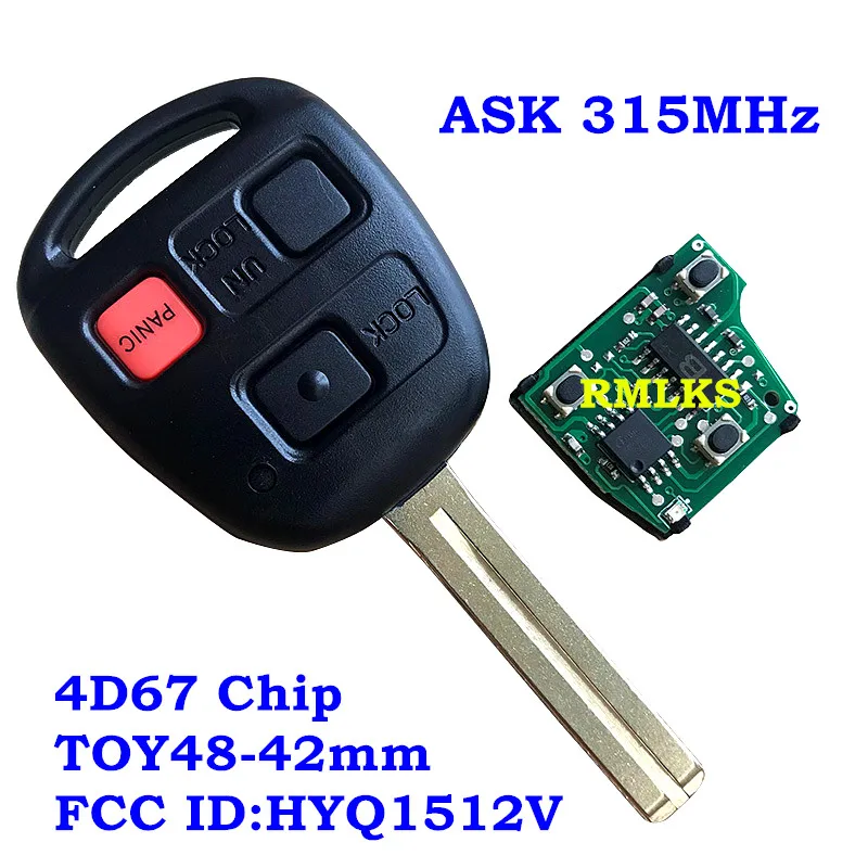 Новый 3 кнопочный дистанционный ключ брелок для HYQ1512V 4D67/4D68/4C чип 315 МГц Lexus GX470 LX470