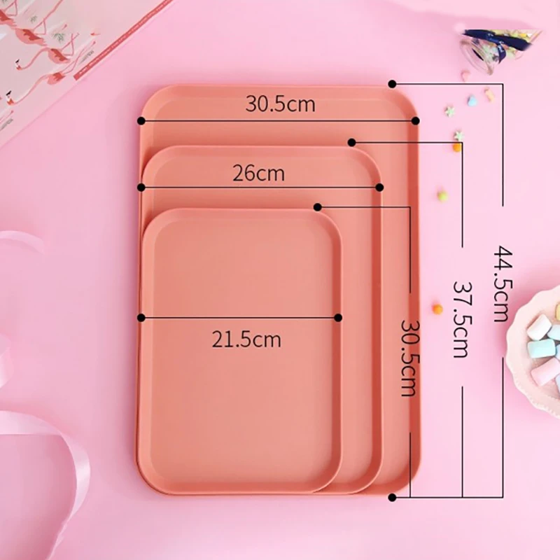 Бамбуковое волокно конфетный цвет лоток для хранения прямоугольник