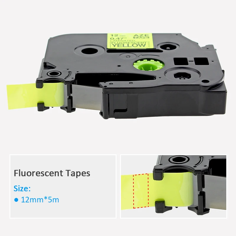 Labelife TZe C31 флуоресцентный черный на желтом Adhensive label tape12mmX5m совместимый с Brother P Touch