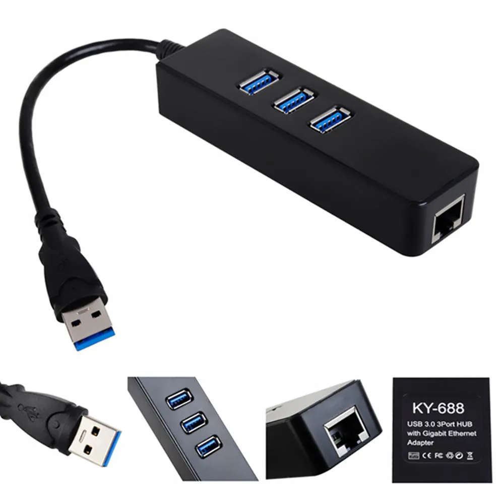 FDBRO 3 порта USB 0 концентратор Ethernet адаптер к Rj45 Lan сетевая карта для Macbook pro Mac Desktop