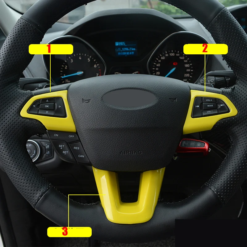 Для Ford Kuga Escape Ecosport 2017 2018 аксессуары 3 шт./компл. Защита рулевого колеса автомобиля