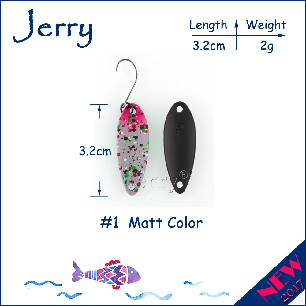 Jerry 1 шт. 2 г 3 4 5 форель рыболовные ложки металлические приманки Спиннер pesca