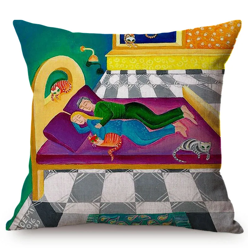 Скандинавский абстрактная картина маслом искусство винтажный постер дизайн