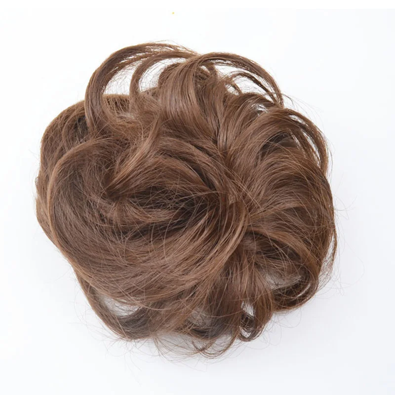 Jeedou Wholesale Supplier 5Pcs Synthetic Curly Chignon Rubber Band Messy Hair Bun Women's Accessories Black Brown Hairpieces
