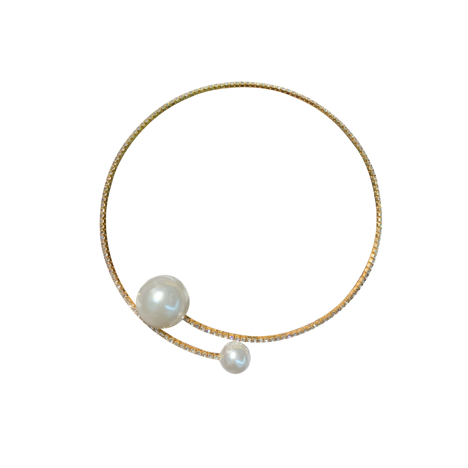 Pearl opening collar female Korean version of the network red short necklace personality choker neck strap clavicle chain | Украшения и