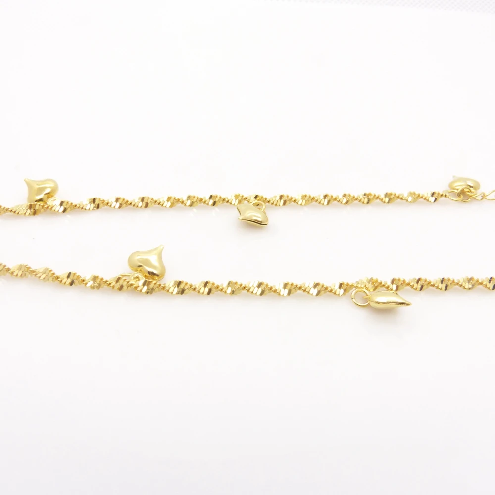 Браслет на ногу с сердцем и золотым наполнителем|link supply chain|chain link fence for salechain bracelet |