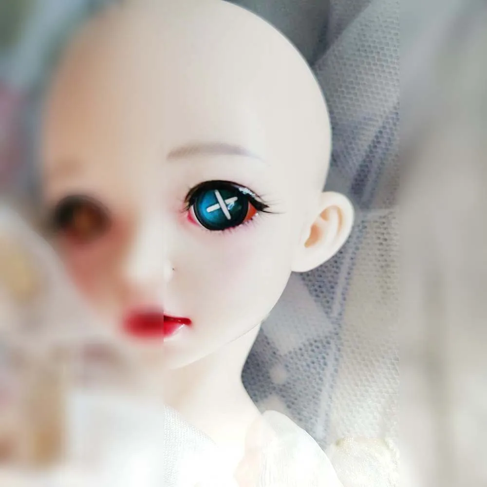 Bjd глаза синий крест X кукла DIY plalstic BJD глазные яблоки 12 мм 14 16 18 20 22 круглый sd msd 1/3 1/4