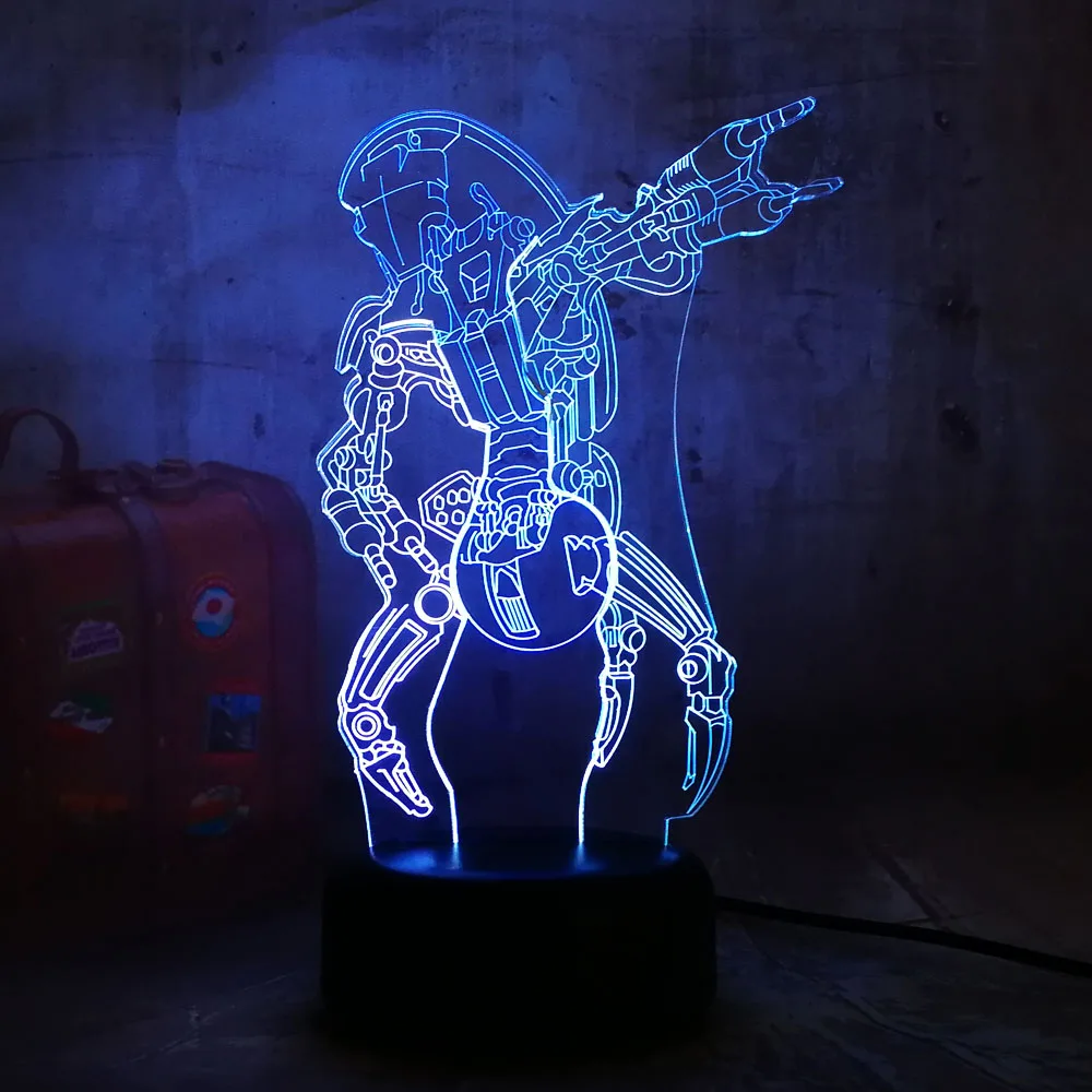 Новый смешанный двойной цветной робот Звездные войны 3D светодиодный RGB 7 сменный