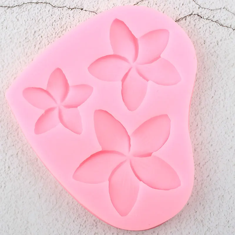 Sugarcraft Плюмерия цветок силиконовые формы для приготовления конфет Полимерная