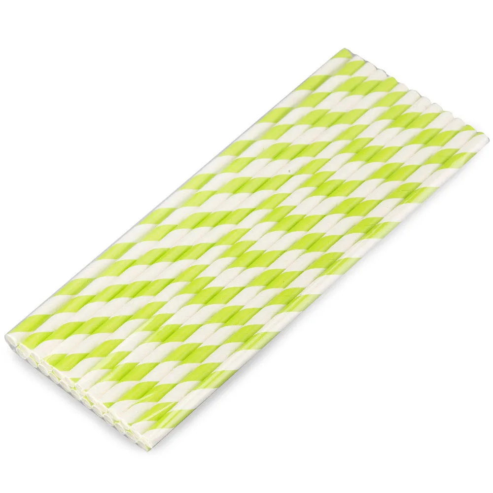 Light Green Stripes 25 шт./упак. Винтаж в полоску Одноразовые бумажные соломинки для дня рождения Свадебные украшения для рождественской вечеринки принадлежности трубочки - Цвет: Light Green Stripes