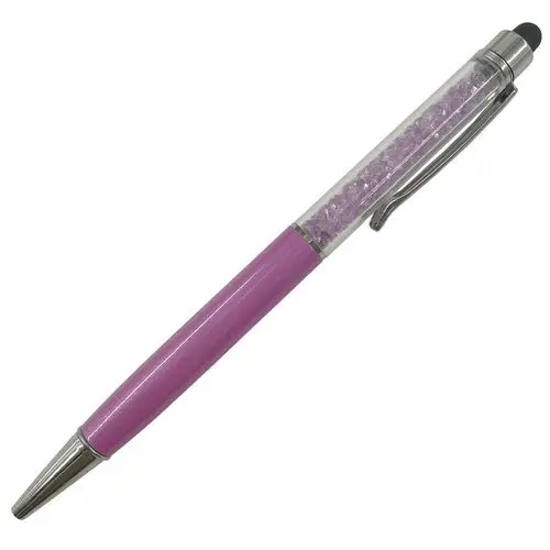 Light Purple 50 шт. Персонализированные Свадебные сувениры Ограненный Кристалл бриллиант шариковая ручка ручки сенсорная ручка заказной рекламный подарок - Цвет: Light Purple