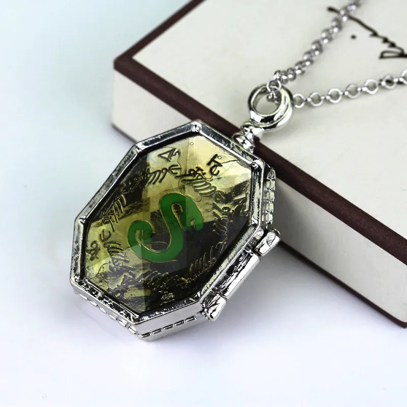 10 шт./лот hp Slytherin Ожерелье «крестраж» для женщин и мужчин Slytherin медальон стекло ожерелье s Подвески ювелирных изделий
