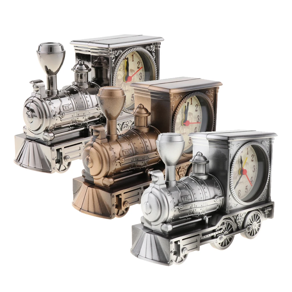 

MagiDeal Retro Train Locomotive Alarm Clock Home Bedside Desktop Ornament