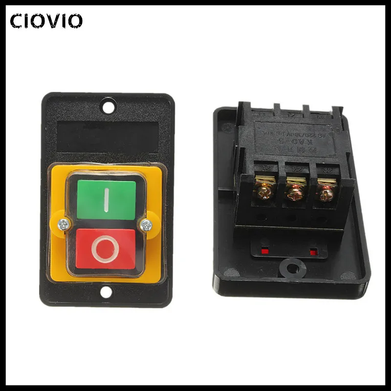 

Waterproof Push Button Switch Power On/ Off Switch KAO-5 10A 380V for Cutting Machine Bench drill Switch