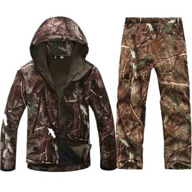 Tree Camo Тактическая мягкая в виде ракушки флисовая куртка для мужчин армейский военный водонепроницаемый костюм пальто Верхняя одежда Униформа камуфляж Акула кожа куртки одежда - Цвет: Tree Camo