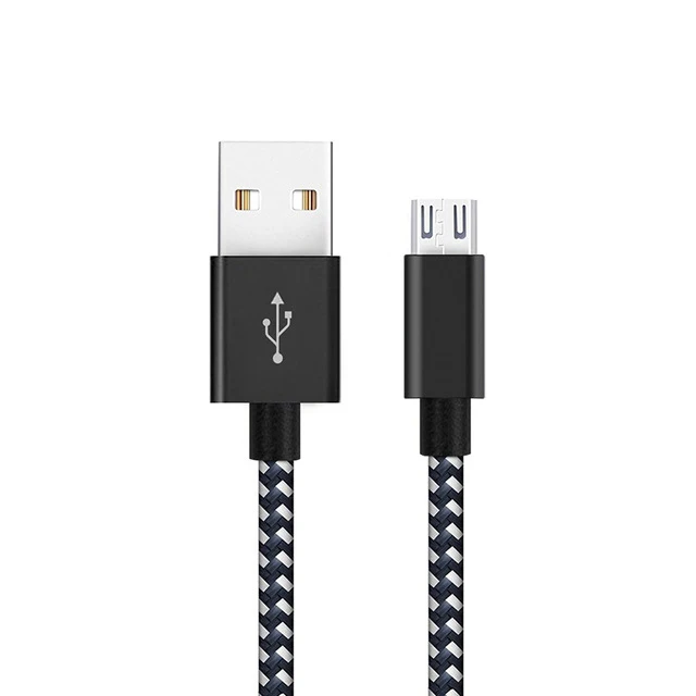 Suntaiho Micro USB кабель 2.4A для Xiaomi Redmi Быстрая зарядное USB Зарядное устройство нейлон плетеный кабель для передачи данных для samsung huawei Meizu honor - Цвет: Black white