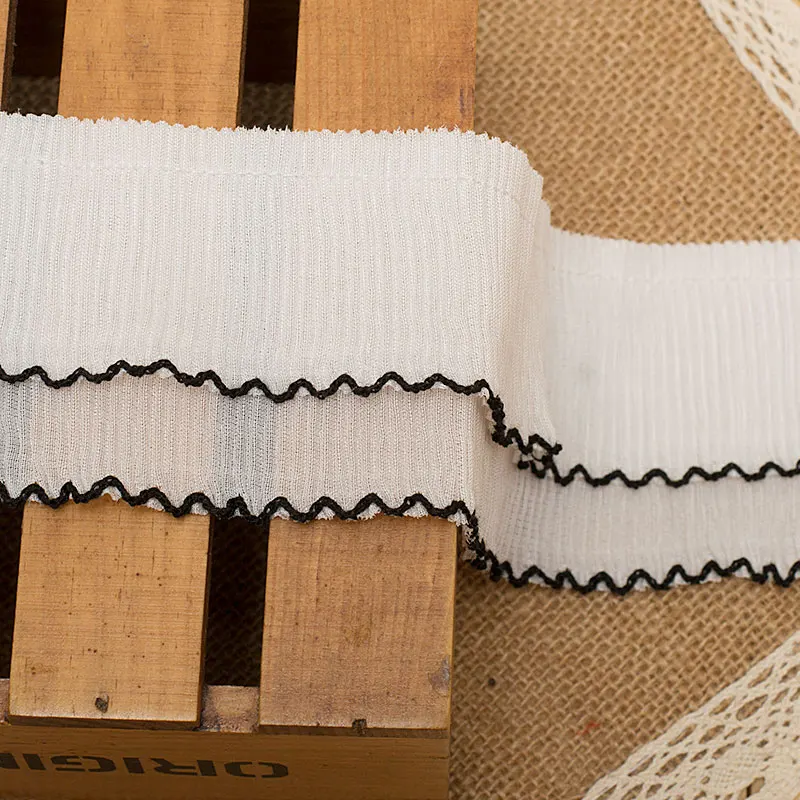 Качество 6 5 см оборки кружева плиссированные юбки края DIY Одежда Материал Горячая