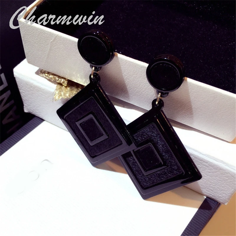 Charmwin новые модные корейские Висячие серьги для женщин, длинные серьги, преувеличенный тренд, геометрические серьги для женщин PE1868