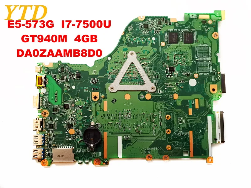 Оригинальный Для ACER E5 573G Материнская плата ноутбука I7 7500U GT940M 4 Гб DA0ZAAMB8D0