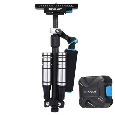 PULUZ Мини Ручной Стабилизатор из углеродного волокна steadicam для DSLR видео камеры портативный светильник устойчивый cam лучше, чем S40 S60T - Цвет: Stabilizer add case