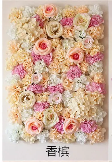 

40x60cm Silk Rose Flower Champagne Artificial Flower For Wedding Decoration Flower Wall Romantic Wedding Xmas Backdrop Decor