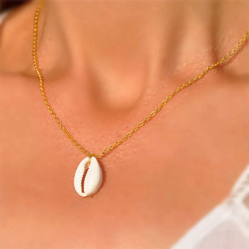 

12 шт./лот Cowrie ожерелье с ракушками золотые серебряные ожерелья с морскими ракушками для женщин Cowrie Surf ювелирные изделия подарок для серфера ...