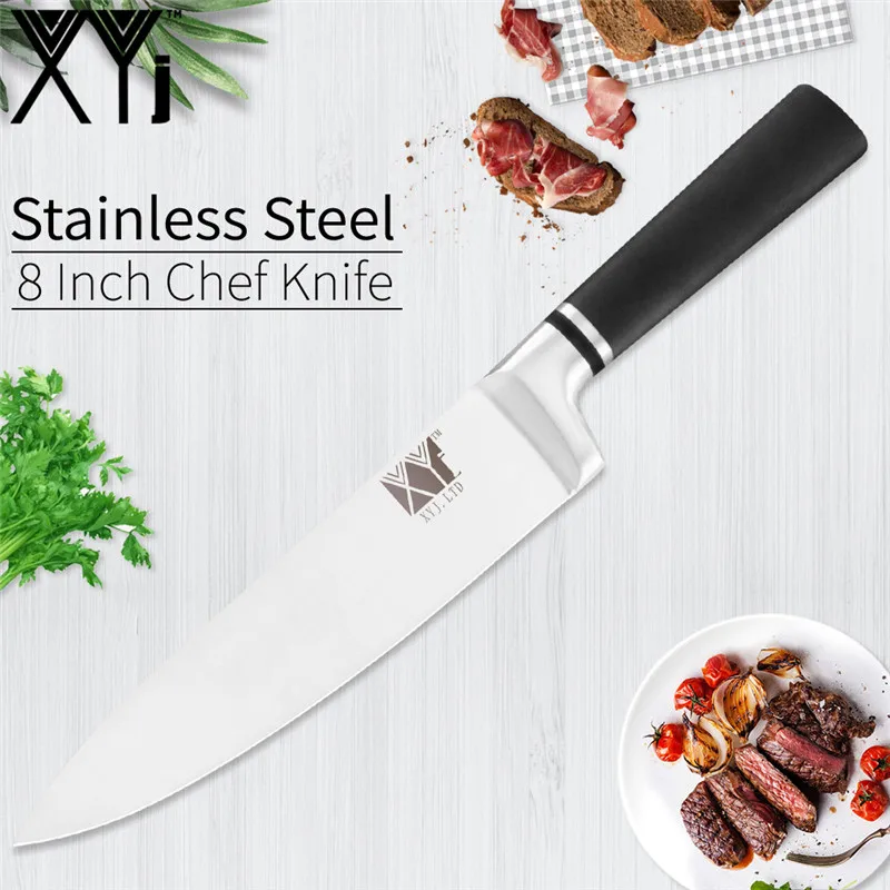 G.8 chef knife XYj 6 шт. кухонные ножи из нержавеющей стали 8 ''шеф-повара 8'' хлеба 8 ''нарезки 7''Santoku 5'' Uitliyt 3,5 ''ножи для очистки овощей аксессуары для дома - Цвет: G.8 chef knife