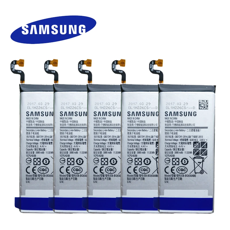5 шт. 100% Оригинальная батарея EB BG930ABE для Samsung Galaxy S7 SM G930 запасная akku Li Ion высокое