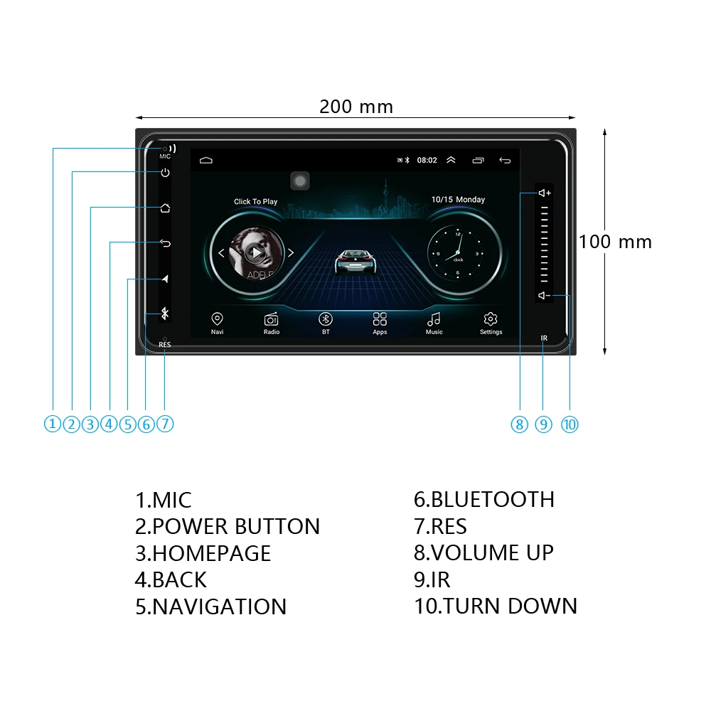 Podofo 2 din 7 &quotавтомобильный радиоприемник Android 8 1 мультимедийный плеер + 16G Авто