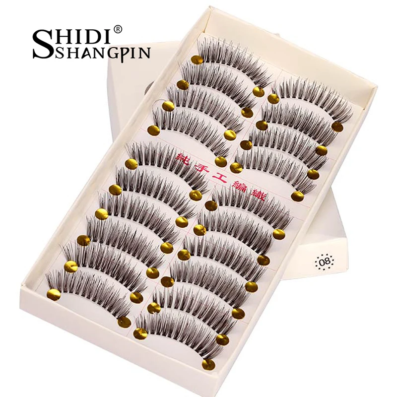 10 парт/лот элегантные женские натуральные густые ресницы Профессиональные