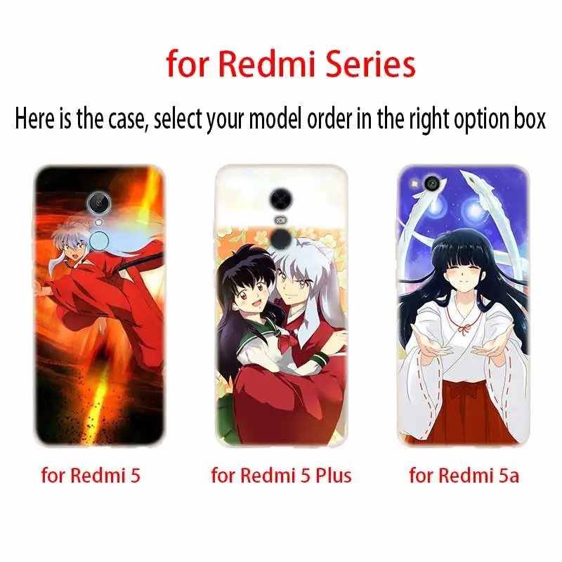 Силиконовый прозрачный мягкий чехол Inuyasha из ТПУ для Xiaomi Redmi Note 10 9 8 7 6 5 Pro Max 10S 9T 8T 9S