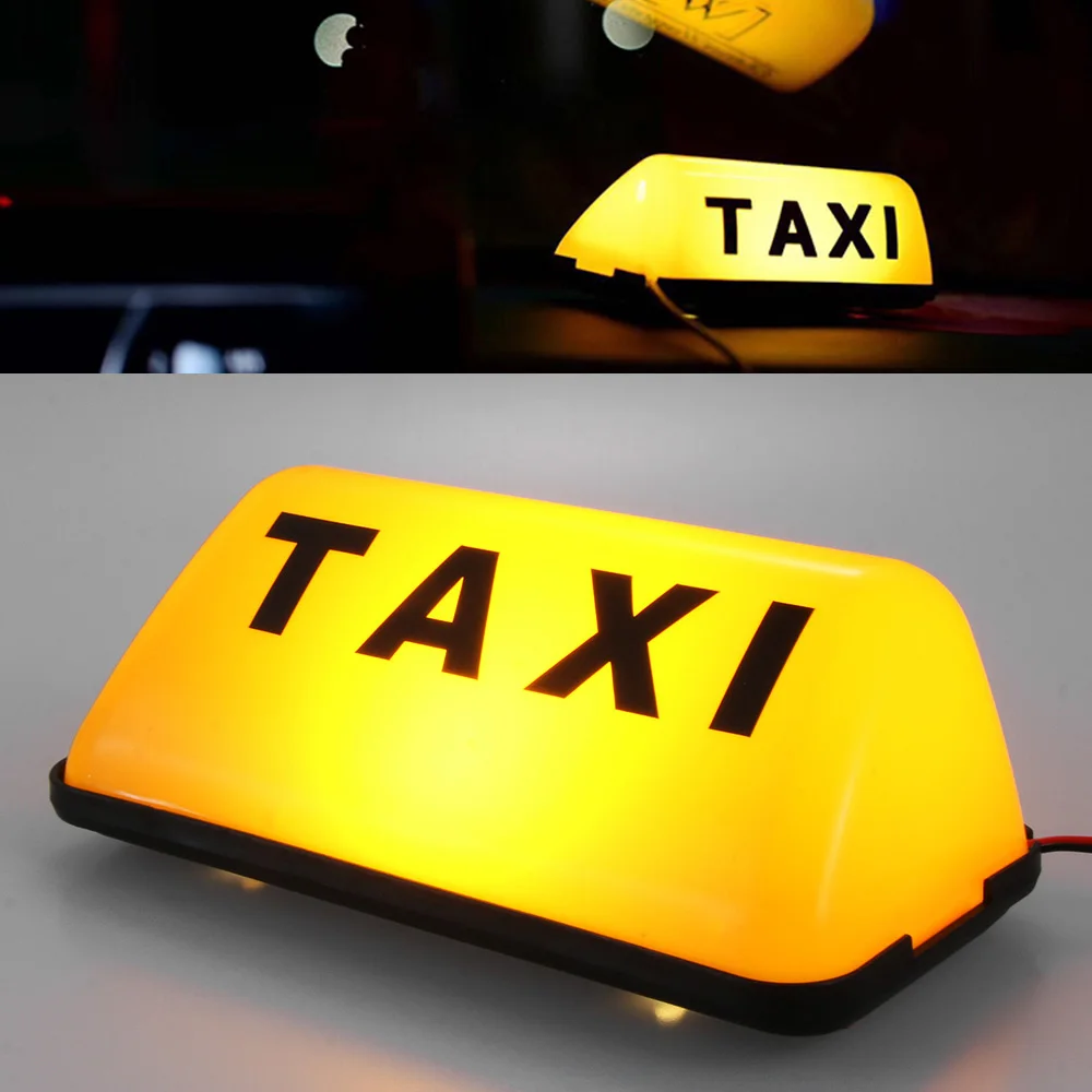 

12V COB Light Universal Yellow Base Car Sign Lamp High Quality Fashion New Taxi Sign Cab Roof Top Topper Adhesive Car Sign Lamp