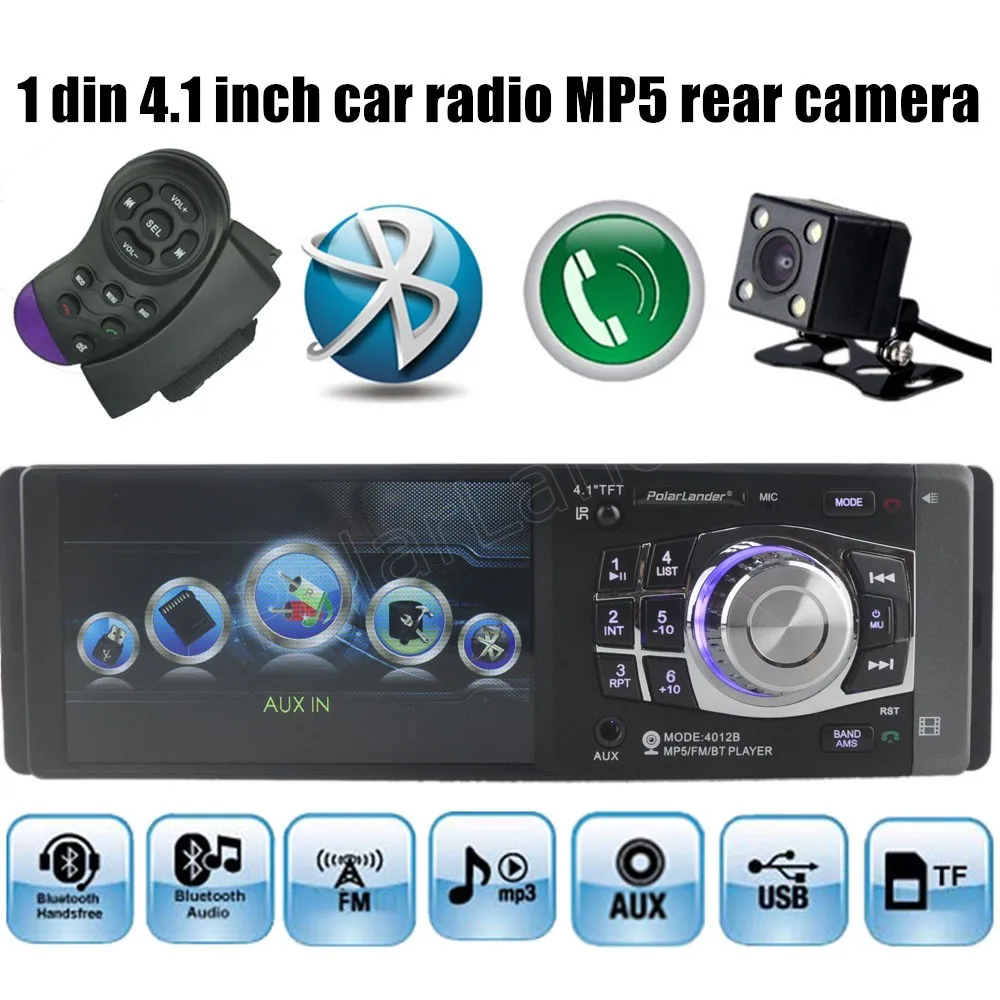 Новый 12 в автомобильный стерео радио Bluetooth MP4 MP5 видеоплеер USB TF FM автомобильное