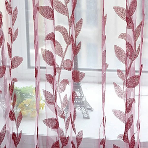 С принтом листьев окна Дверной комнатный Панель оттенок Шторы простыня штора