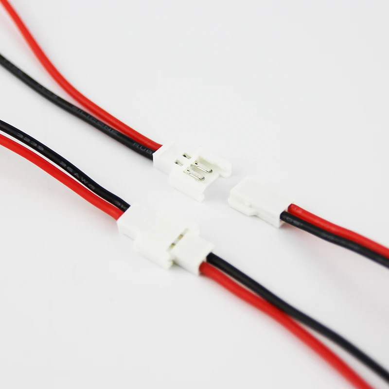100 пар 1 S 2 контакта модель Mirco разъем батареи 26awg жаронепроницаемый, силиконовый кабель 10 см для вертолета qav Мультикоптер