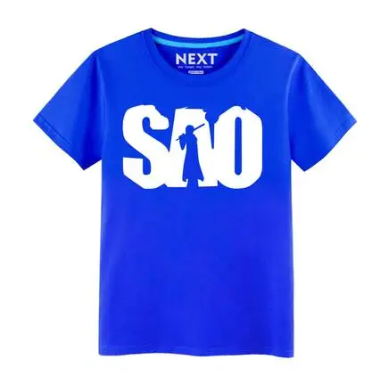 Sword Art Online T-shirts printing SAO O-neck Tees Summer Cotton Short-sleeve Men women tops | Мужская одежда
