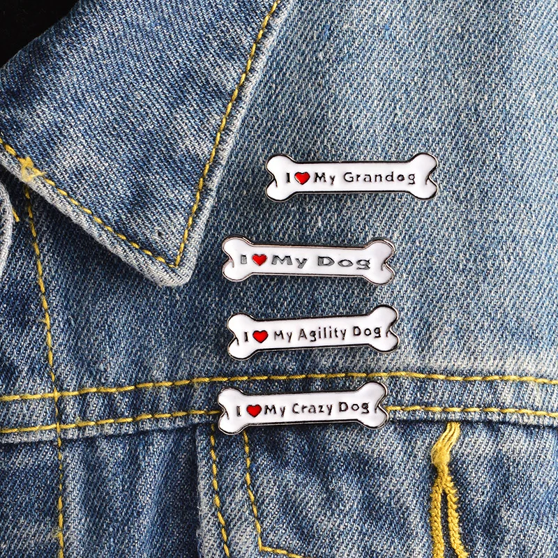 Женская/Мужская брошь с эмалью I Love My Dog Grandog 3 Pin аксессуар для воротника Ювелирное