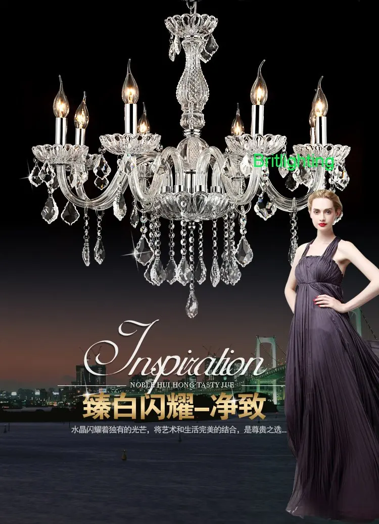 богемский хрусталь люстры стекло свечи люстра освещение 8 светильники подвеска