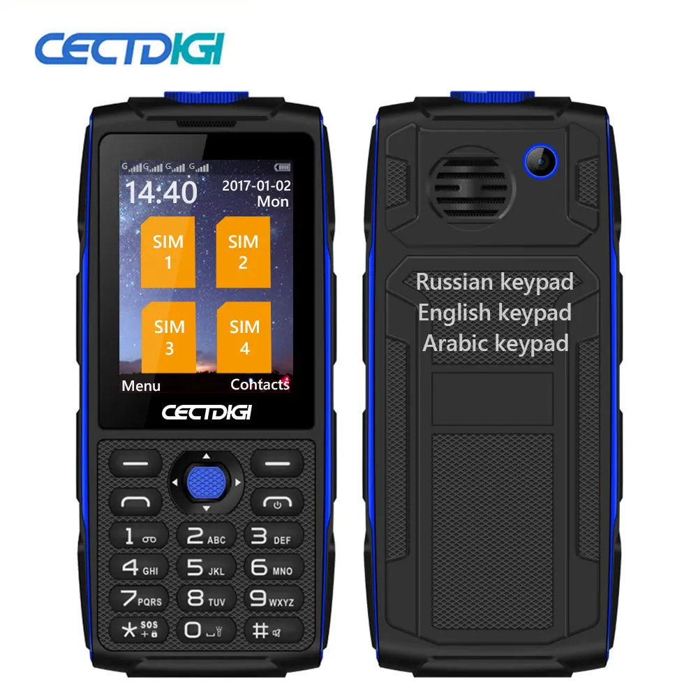 Quad SIM оригинальный cectdigi C4 4 sim-карт ожидания телефон power bank GSM GPRS фонарик bluetooth fm